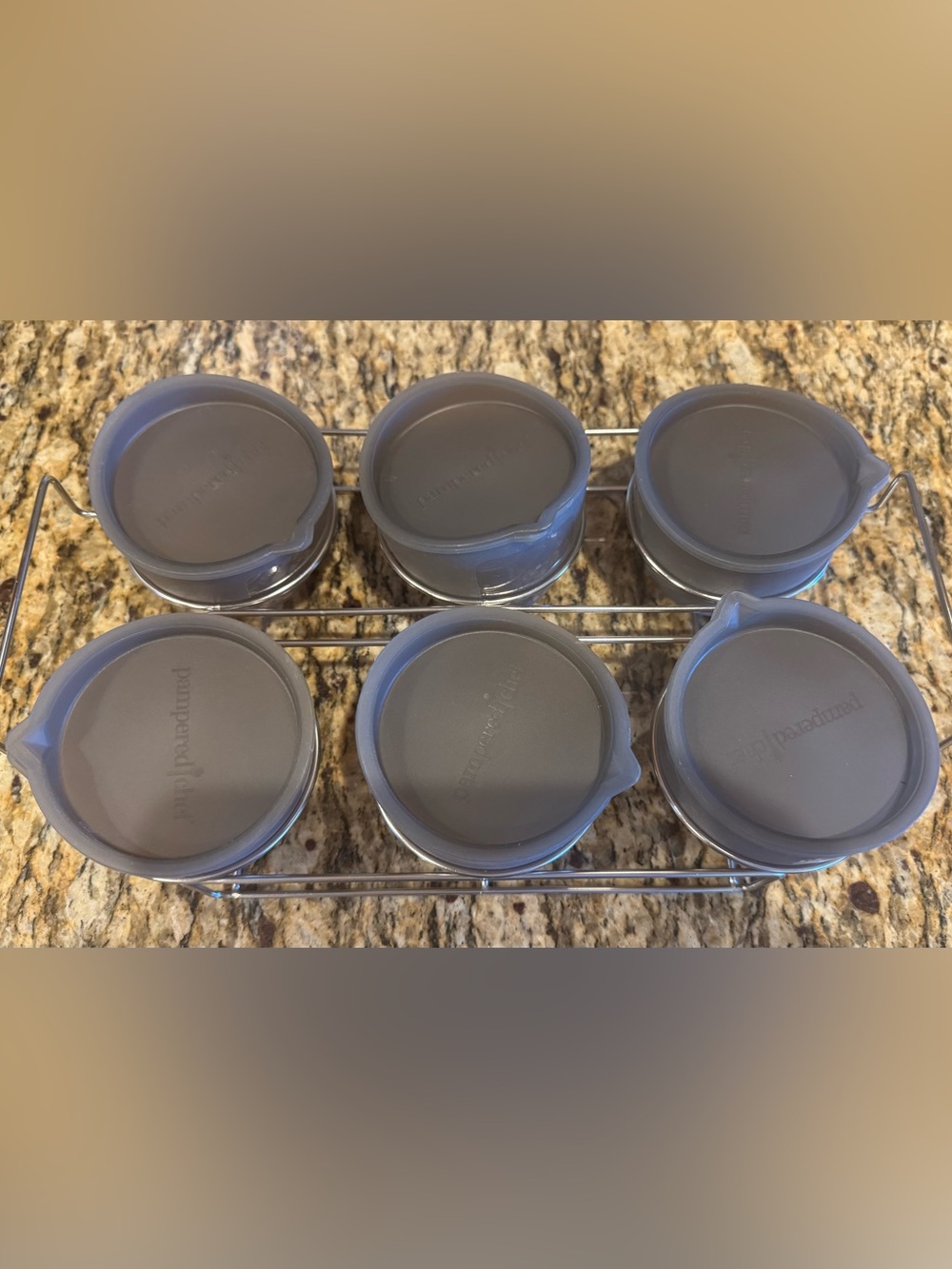 Pampered Chef Gray Silicone Freezer Cups - 6-Pack